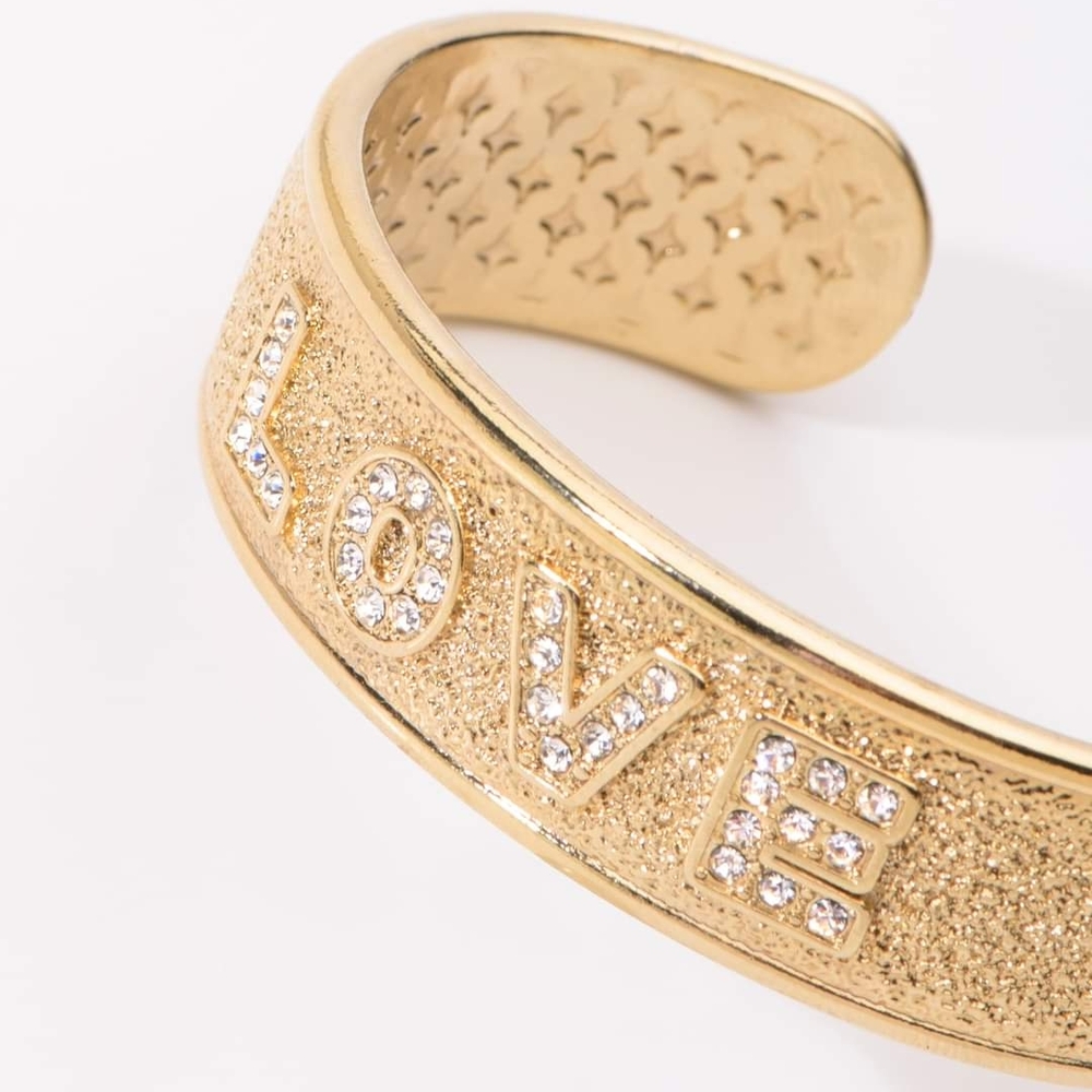 Elegant Gold 'LOVE' Cuff Bracelet